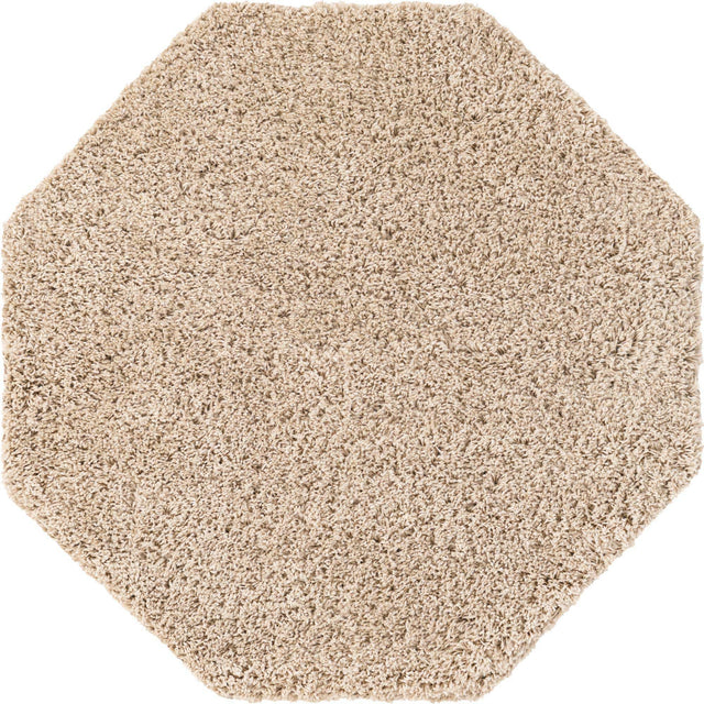Taupe 4' x 4' Everyday Shag Octagon Area Rug Thick Soft Touch Fluffy & Plush Shaggy Pile 100% Polypropylene With Cotton Backing Durable Carpet for Sale at Rug Engine