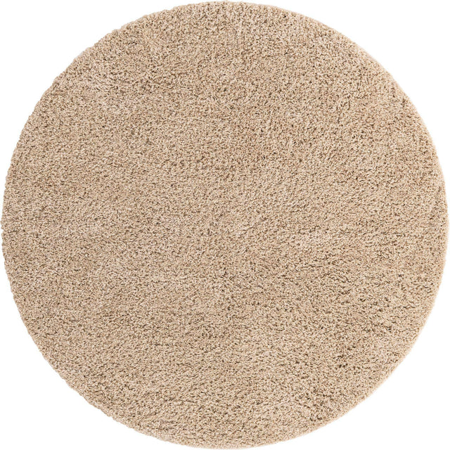 Taupe 6' x 6' Everyday Shag Round Area Rug Thick Soft Touch Fluffy & Plush Shaggy Pile 100% Polypropylene With Cotton Backing Durable Carpet for Sale at Rug Engine