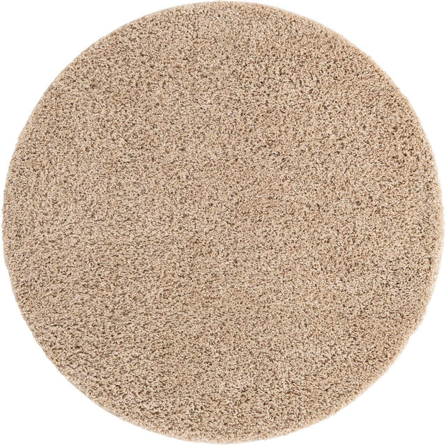 Taupe 5' x 5' Everyday Shag Round Area Rug Thick Soft Touch Fluffy & Plush Shaggy Pile 100% Polypropylene With Cotton Backing Durable Carpet for Sale at Rug Engine