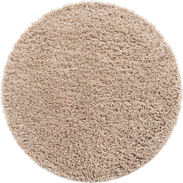 Taupe 3' 3 x 3' 3 Everyday Shag Round Area Rug Thick Soft Touch Fluffy & Plush Shaggy Pile 100% Polypropylene With Cotton Backing Durable Carpet for Sale at Rug Engine