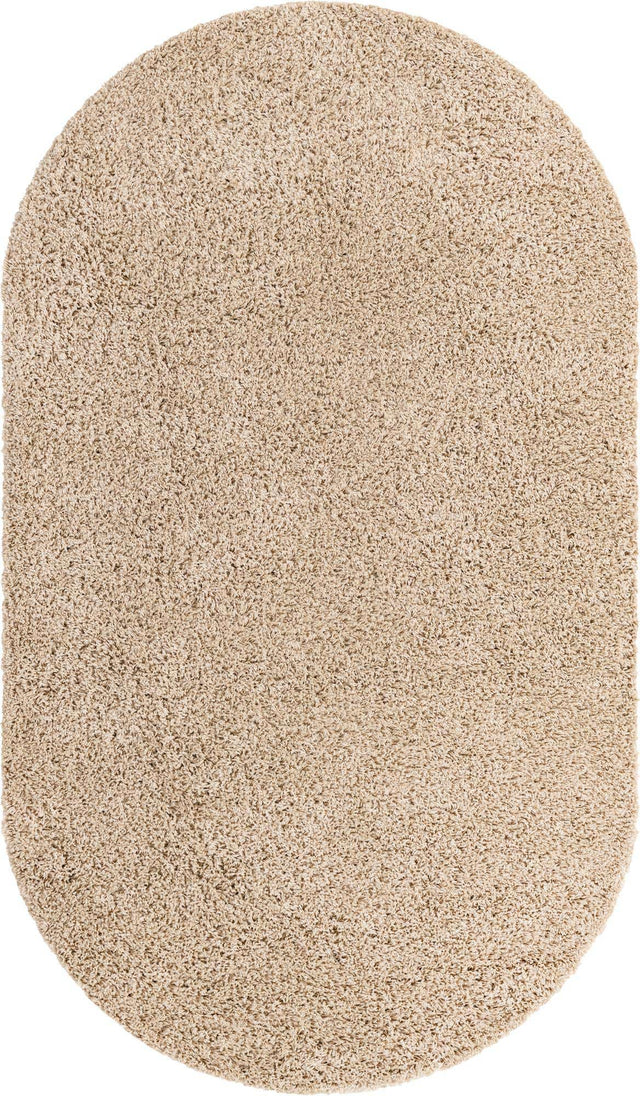 Taupe 5' x 8' Everyday Shag Oval Area Rug Thick Soft Touch Fluffy & Plush Shaggy Pile 100% Polypropylene With Cotton Backing Durable Carpet for Sale at Rug Engine