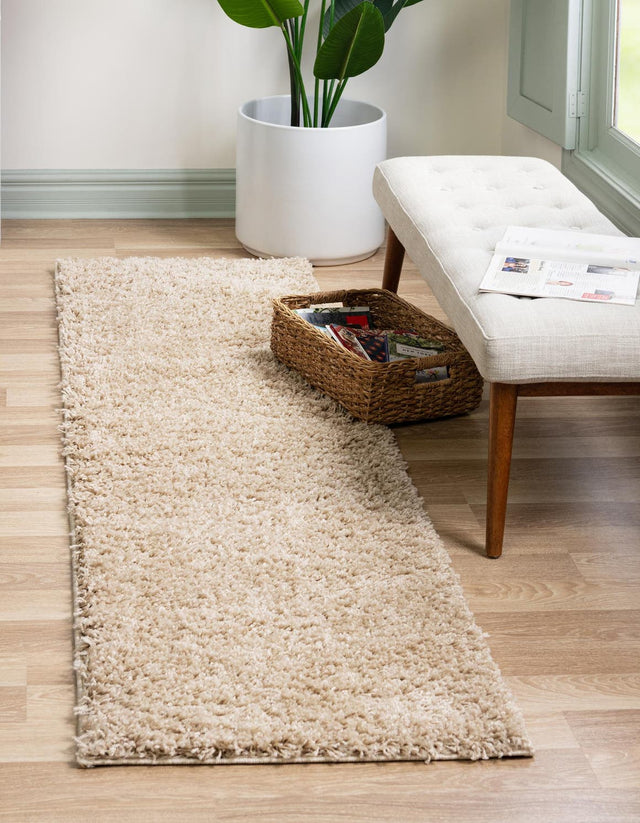 Taupe 2' 6 x 13' Everyday Shag Runner Area Rug Thick Soft Touch Fluffy & Plush Shaggy Pile 100% Polypropylene With Cotton Backing Durable Carpet for Sale at Rug Engine