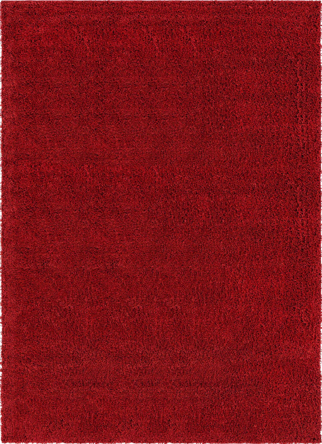 Cherry Red 9' x 12' Everyday Shag Rectangle Area Rug Thick Soft Touch Fluffy & Plush Shaggy Pile 100% Polypropylene With Cotton Backing Durable Carpet for Sale at Rug Engine