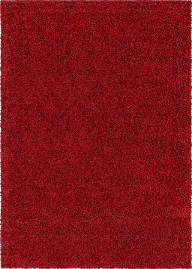 Cherry Red 8' x 11' Everyday Shag Rectangle Area Rug Thick Soft Touch Fluffy & Plush Shaggy Pile 100% Polypropylene With Cotton Backing Durable Carpet for Sale at Rug Engine