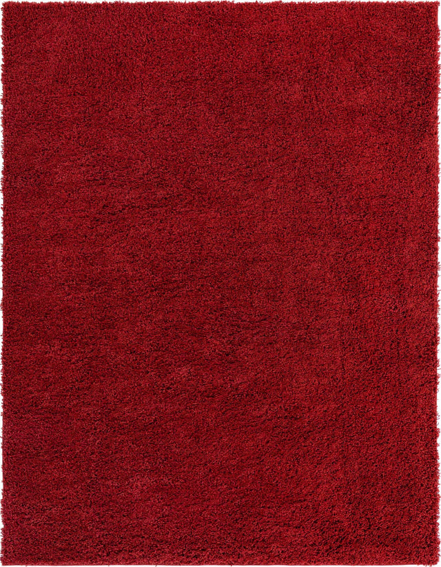 Cherry Red 8' x 10' Everyday Shag Rectangle Area Rug Thick Soft Touch Fluffy & Plush Shaggy Pile 100% Polypropylene With Cotton Backing Durable Carpet for Sale at Rug Engine