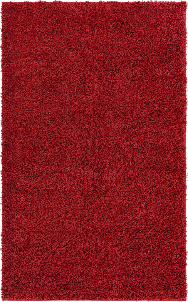 Cherry Red 5' x 8' Everyday Shag Rectangle Area Rug Thick Soft Touch Fluffy & Plush Shaggy Pile 100% Polypropylene With Cotton Backing Durable Carpet for Sale at Rug Engine