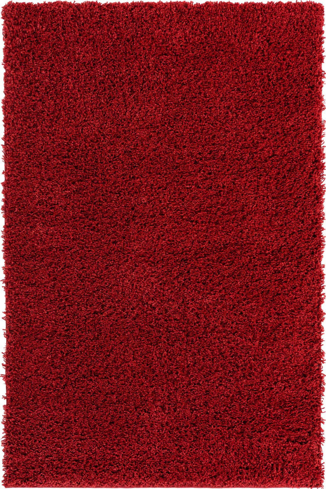 Cherry Red 4' x 6' Everyday Shag Rectangle Area Rug Thick Soft Touch Fluffy & Plush Shaggy Pile 100% Polypropylene With Cotton Backing Durable Carpet for Sale at Rug Engine
