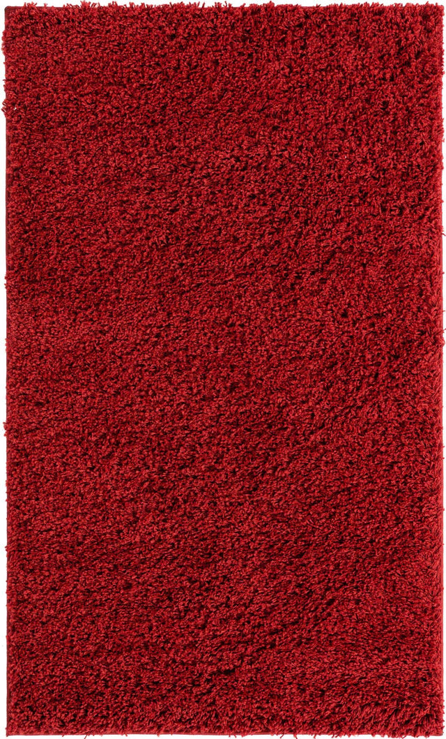 Cherry Red 3' 3 x 5' 3 Everyday Shag Rectangle Area Rug Thick Soft Touch Fluffy & Plush Shaggy Pile 100% Polypropylene With Cotton Backing Durable Carpet for Sale at Rug Engine