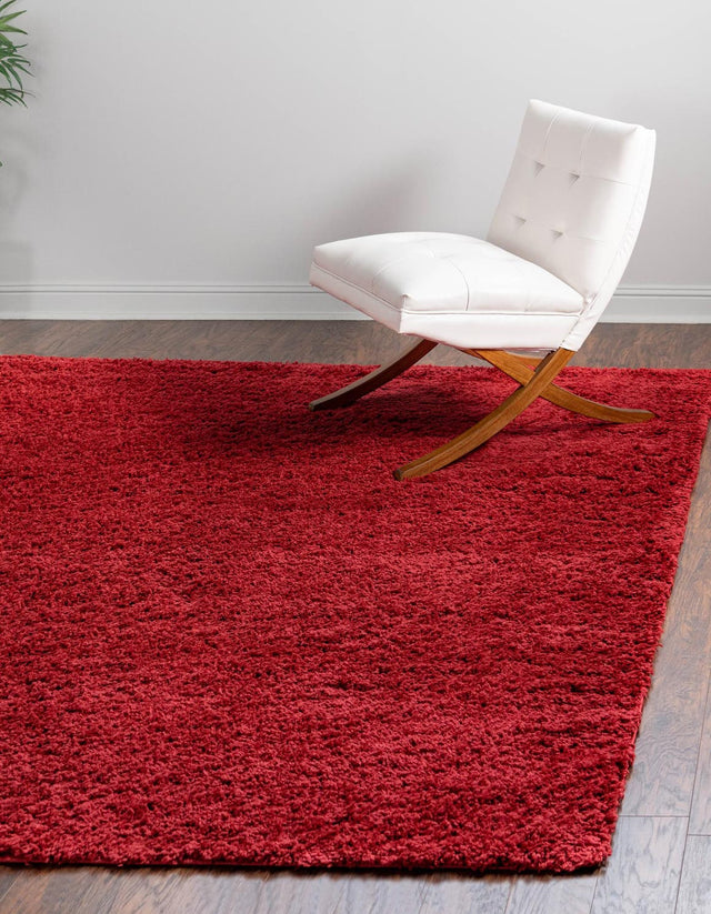 Cherry Red 5' x 5' Everyday Shag Square Area Rug Thick Soft Touch Fluffy & Plush Shaggy Pile 100% Polypropylene With Cotton Backing Durable Carpet for Sale at Rug Engine