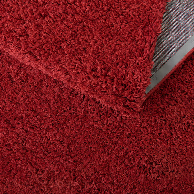 Cherry Red 5' x 5' Everyday Shag Square Area Rug Thick Soft Touch Fluffy & Plush Shaggy Pile 100% Polypropylene With Cotton Backing Durable Carpet for Sale at Rug Engine