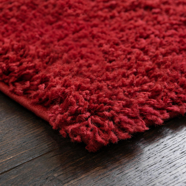 Cherry Red 5' x 5' Everyday Shag Square Area Rug Thick Soft Touch Fluffy & Plush Shaggy Pile 100% Polypropylene With Cotton Backing Durable Carpet for Sale at Rug Engine