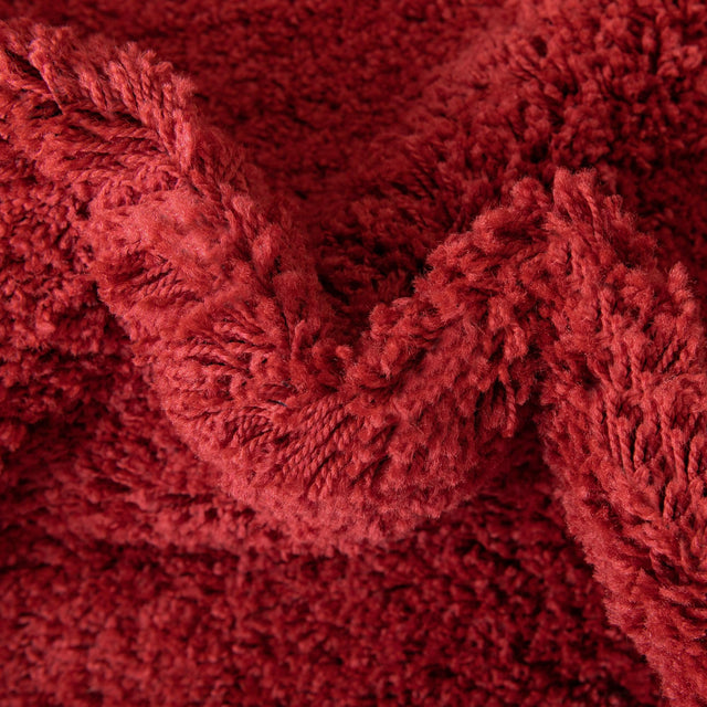 Cherry Red 5' x 5' Everyday Shag Square Area Rug Thick Soft Touch Fluffy & Plush Shaggy Pile 100% Polypropylene With Cotton Backing Durable Carpet for Sale at Rug Engine