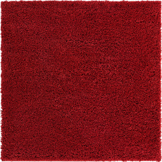 Cherry Red 5' x 5' Everyday Shag Square Area Rug Thick Soft Touch Fluffy & Plush Shaggy Pile 100% Polypropylene With Cotton Backing Durable Carpet for Sale at Rug Engine
