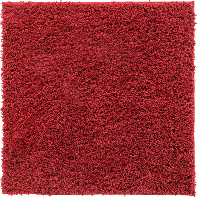 Cherry Red 3' 3 x 3' 3 Everyday Shag Square Area Rug Thick Soft Touch Fluffy & Plush Shaggy Pile 100% Polypropylene With Cotton Backing Durable Carpet for Sale at Rug Engine