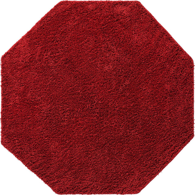 Cherry Red 7' 10 x 7' 10 Everyday Shag Octagon Area Rug Thick Soft Touch Fluffy & Plush Shaggy Pile 100% Polypropylene With Cotton Backing Durable Carpet for Sale at Rug Engine