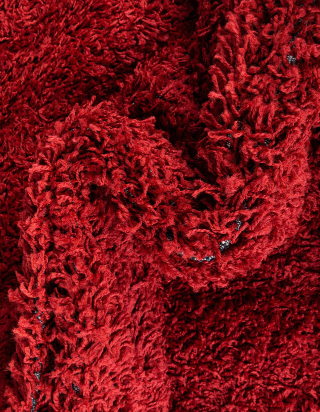 Cherry Red 6' x 6' Everyday Shag Octagon Area Rug Thick Soft Touch Fluffy & Plush Shaggy Pile 100% Polypropylene With Cotton Backing Durable Carpet for Sale at Rug Engine