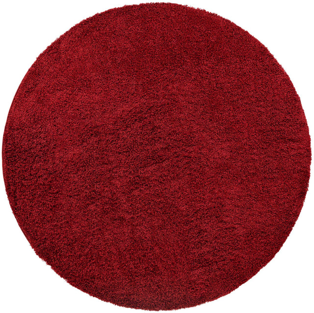 Cherry Red 10' 2 x 10' 2 Everyday Shag Round Area Rug Thick Soft Touch Fluffy & Plush Shaggy Pile 100% Polypropylene With Cotton Backing Durable Carpet for Sale at Rug Engine