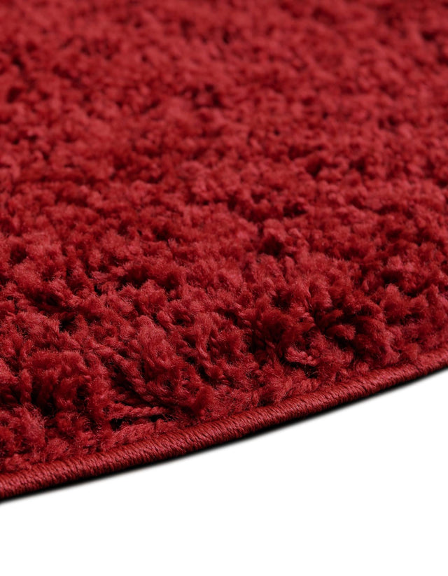 Cherry Red 6' x 6' Everyday Shag Round Area Rug Thick Soft Touch Fluffy & Plush Shaggy Pile 100% Polypropylene With Cotton Backing Durable Carpet for Sale at Rug Engine
