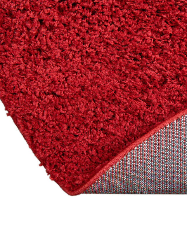 Cherry Red 4' x 4' Everyday Shag Round Area Rug Thick Soft Touch Fluffy & Plush Shaggy Pile 100% Polypropylene With Cotton Backing Durable Carpet for Sale at Rug Engine