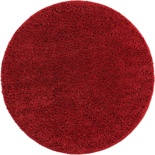 Cherry Red 6' x 6' Everyday Shag Round Area Rug Thick Soft Touch Fluffy & Plush Shaggy Pile 100% Polypropylene With Cotton Backing Durable Carpet for Sale at Rug Engine