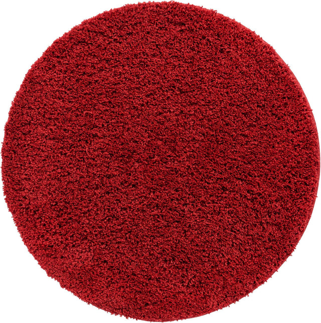 Cherry Red 3' 3 x 3' 3 Everyday Shag Round Area Rug Thick Soft Touch Fluffy & Plush Shaggy Pile 100% Polypropylene With Cotton Backing Durable Carpet for Sale at Rug Engine