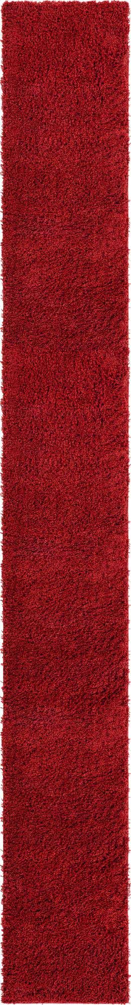 Cherry Red 2' 6 x 19' 8 Everyday Shag Runner Area Rug Thick Soft Touch Fluffy & Plush Shaggy Pile 100% Polypropylene With Cotton Backing Durable Carpet for Sale at Rug Engine