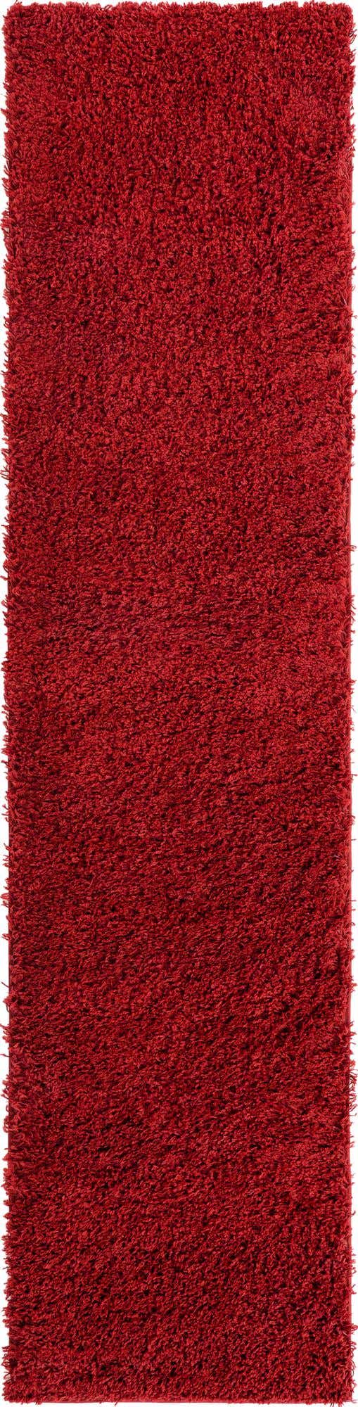 Cherry Red 2' 6 x 10' Everyday Shag Runner Area Rug Thick Soft Touch Fluffy & Plush Shaggy Pile 100% Polypropylene With Cotton Backing Durable Carpet for Sale at Rug Engine
