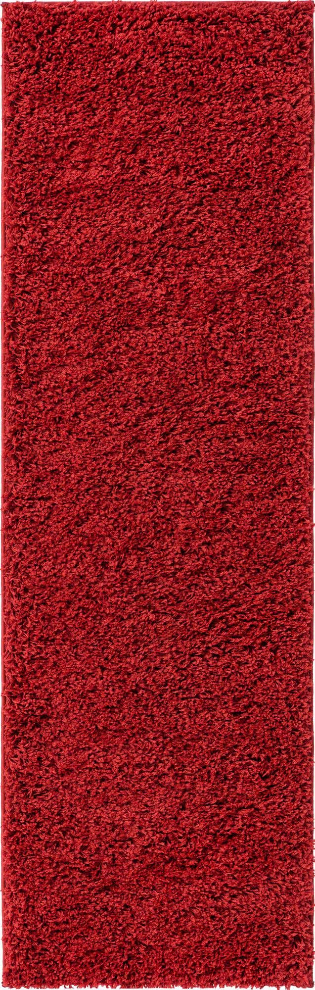 Cherry Red 2' 2 x 6' 7 Everyday Shag Runner Area Rug Thick Soft Touch Fluffy & Plush Shaggy Pile 100% Polypropylene With Cotton Backing Durable Carpet for Sale at Rug Engine