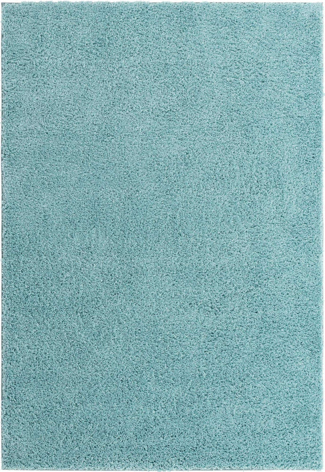 Turquoise 7' x 10' Everyday Shag Rectangle Area Rug Thick Soft Touch Fluffy & Plush Shaggy Pile 100% Polypropylene With Cotton Backing Durable Carpet for Sale at Rug Engine