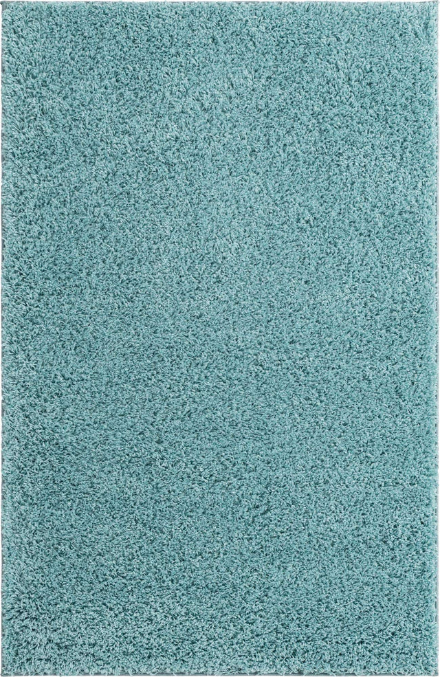Turquoise 4' x 6' Everyday Shag Rectangle Area Rug Thick Soft Touch Fluffy & Plush Shaggy Pile 100% Polypropylene With Cotton Backing Durable Carpet for Sale at Rug Engine