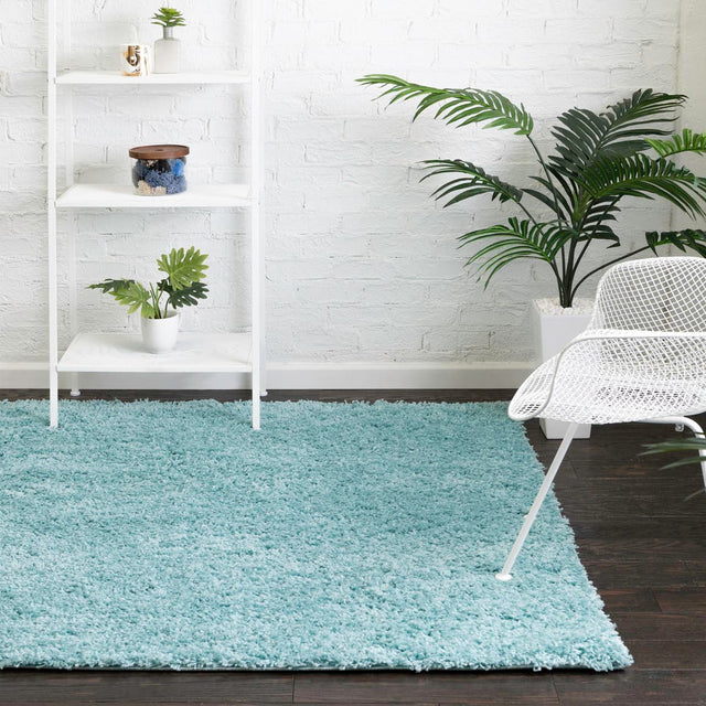 Turquoise 5' x 5' Everyday Shag Square Area Rug Thick Soft Touch Fluffy & Plush Shaggy Pile 100% Polypropylene With Cotton Backing Durable Carpet for Sale at Rug Engine