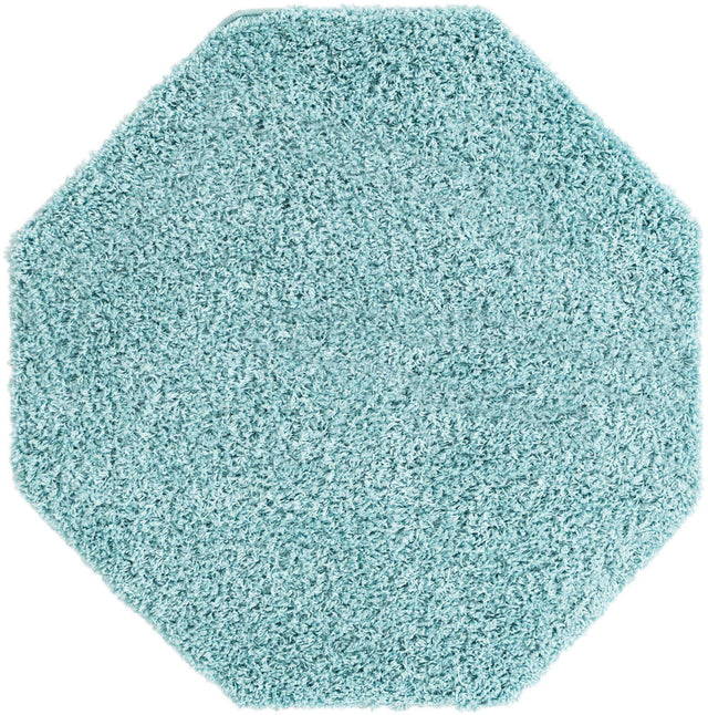 Turquoise 4' x 4' Everyday Shag Octagon Area Rug Thick Soft Touch Fluffy & Plush Shaggy Pile 100% Polypropylene With Cotton Backing Durable Carpet for Sale at Rug Engine