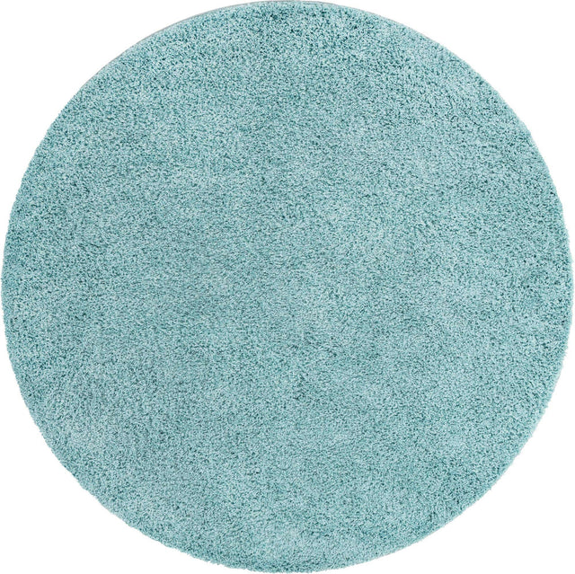 Turquoise 7' 10 x 7' 10 Everyday Shag Round Area Rug Thick Soft Touch Fluffy & Plush Shaggy Pile 100% Polypropylene With Cotton Backing Durable Carpet for Sale at Rug Engine