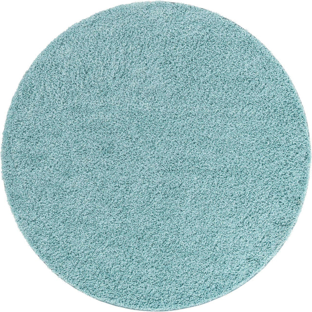 Turquoise 7' x 7' Everyday Shag Round Area Rug Thick Soft Touch Fluffy & Plush Shaggy Pile 100% Polypropylene With Cotton Backing Durable Carpet for Sale at Rug Engine