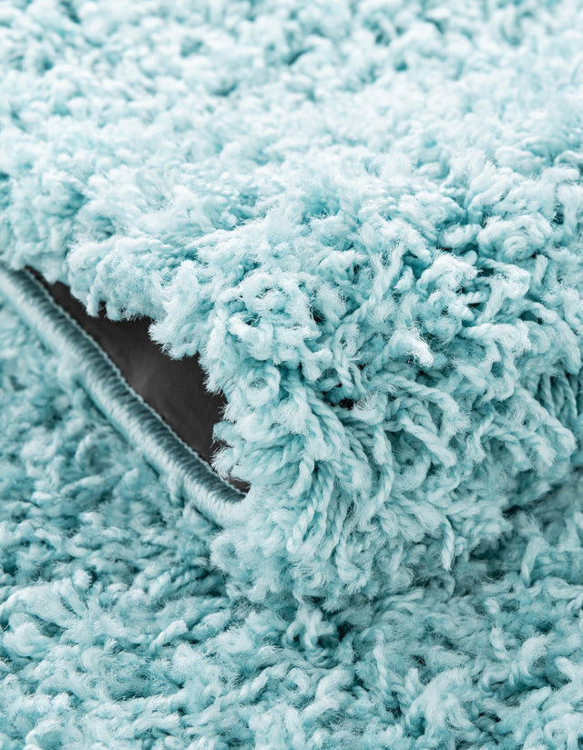 Turquoise 4' x 4' Everyday Shag Round Area Rug Thick Soft Touch Fluffy & Plush Shaggy Pile 100% Polypropylene With Cotton Backing Durable Carpet for Sale at Rug Engine