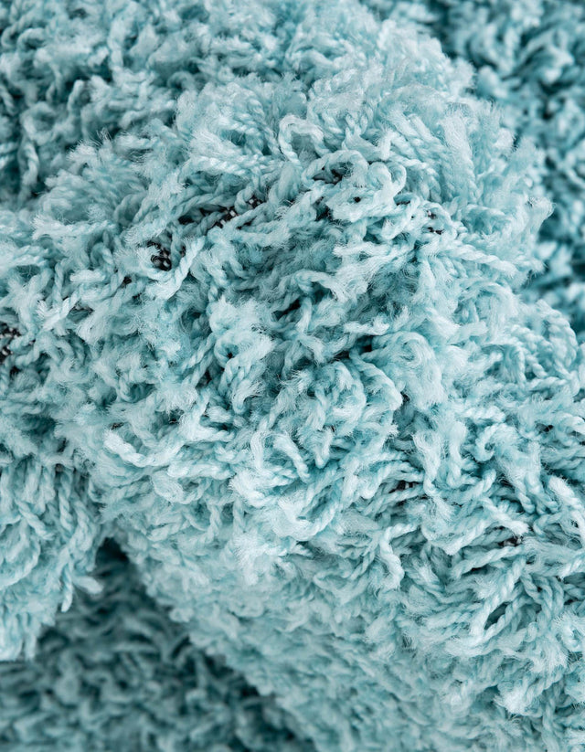 Turquoise 4' x 4' Everyday Shag Round Area Rug Thick Soft Touch Fluffy & Plush Shaggy Pile 100% Polypropylene With Cotton Backing Durable Carpet for Sale at Rug Engine