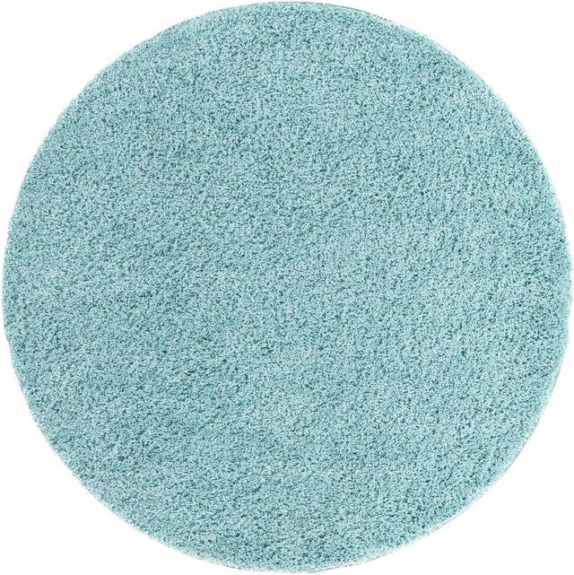 Turquoise 6' x 6' Everyday Shag Round Area Rug Thick Soft Touch Fluffy & Plush Shaggy Pile 100% Polypropylene With Cotton Backing Durable Carpet for Sale at Rug Engine