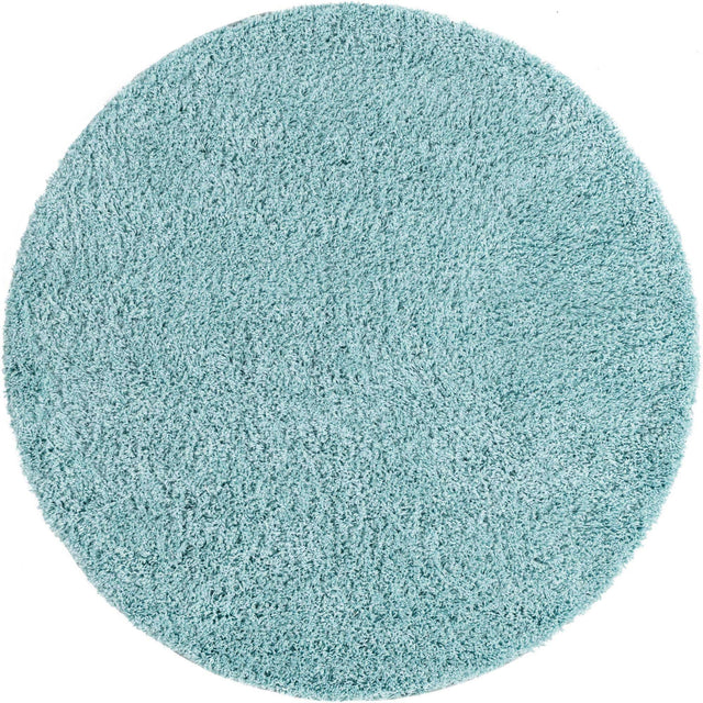 Turquoise 5' x 5' Everyday Shag Round Area Rug Thick Soft Touch Fluffy & Plush Shaggy Pile 100% Polypropylene With Cotton Backing Durable Carpet for Sale at Rug Engine