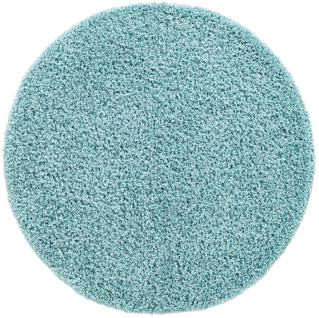 Turquoise 4' x 4' Everyday Shag Round Area Rug Thick Soft Touch Fluffy & Plush Shaggy Pile 100% Polypropylene With Cotton Backing Durable Carpet for Sale at Rug Engine
