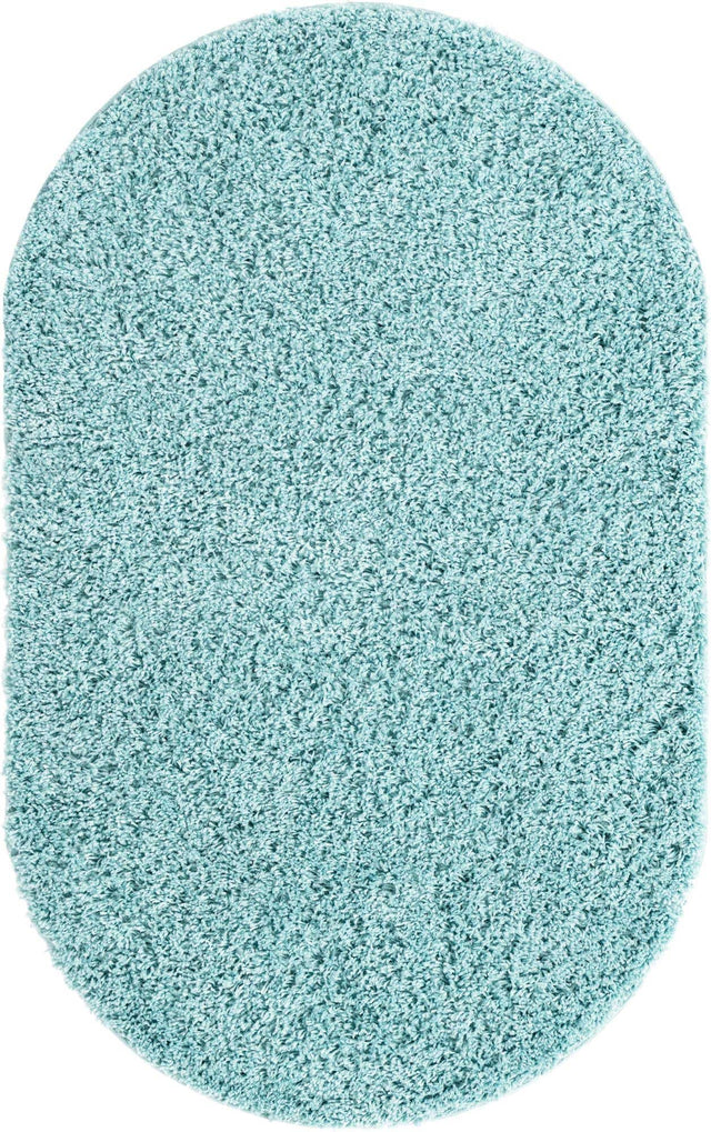 Turquoise 3' 3 x 5' 3 Everyday Shag Oval Area Rug Thick Soft Touch Fluffy & Plush Shaggy Pile 100% Polypropylene With Cotton Backing Durable Carpet for Sale at Rug Engine