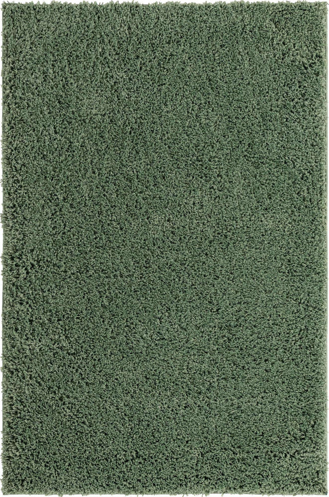 Green 4' x 6' Everyday Shag Rectangle Area Rug Thick Soft Touch Fluffy & Plush Shaggy Pile 100% Polypropylene With Cotton Backing Durable Carpet for Sale at Rug Engine