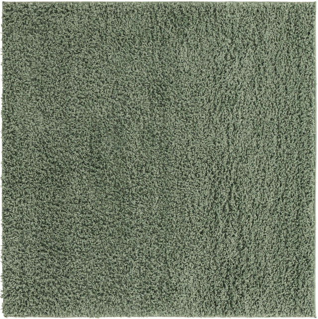 Green 5' x 5' Everyday Shag Square Area Rug Thick Soft Touch Fluffy & Plush Shaggy Pile 100% Polypropylene With Cotton Backing Durable Carpet for Sale at Rug Engine
