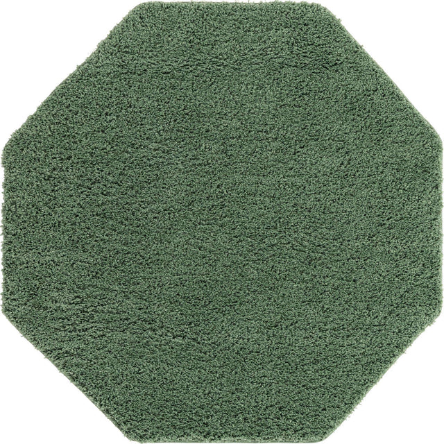 Green 6' x 6' Everyday Shag Octagon Area Rug Thick Soft Touch Fluffy & Plush Shaggy Pile 100% Polypropylene With Cotton Backing Durable Carpet for Sale at Rug Engine