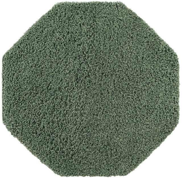 Green 4' x 4' Everyday Shag Octagon Area Rug Thick Soft Touch Fluffy & Plush Shaggy Pile 100% Polypropylene With Cotton Backing Durable Carpet for Sale at Rug Engine
