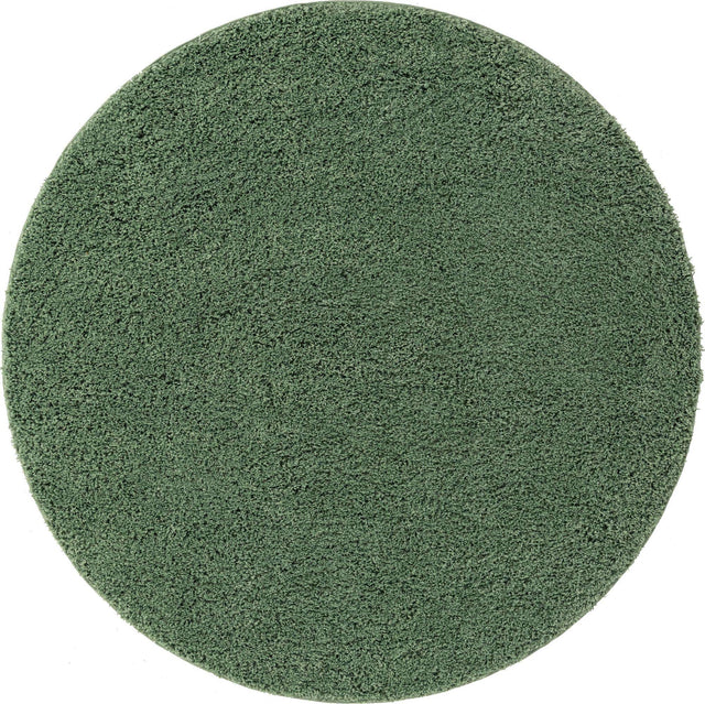 Green 7' 10 x 7' 10 Everyday Shag Round Area Rug Thick Soft Touch Fluffy & Plush Shaggy Pile 100% Polypropylene With Cotton Backing Durable Carpet for Sale at Rug Engine