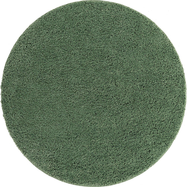 Green 7' x 7' Everyday Shag Round Area Rug Thick Soft Touch Fluffy & Plush Shaggy Pile 100% Polypropylene With Cotton Backing Durable Carpet for Sale at Rug Engine