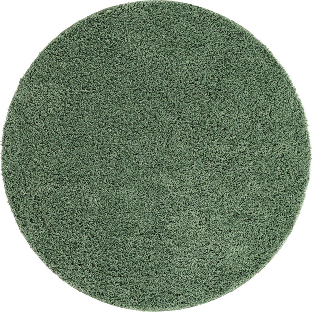 Green 6' x 6' Everyday Shag Round Area Rug Thick Soft Touch Fluffy & Plush Shaggy Pile 100% Polypropylene With Cotton Backing Durable Carpet for Sale at Rug Engine