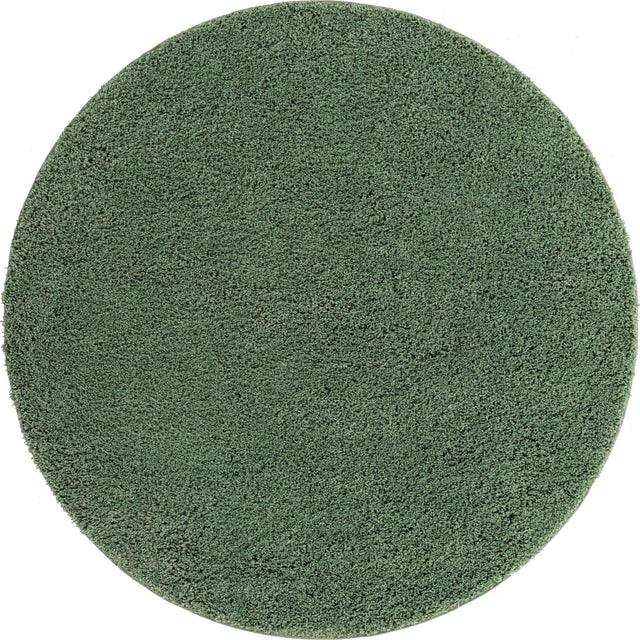 Green 5' x 5' Everyday Shag Round Area Rug Thick Soft Touch Fluffy & Plush Shaggy Pile 100% Polypropylene With Cotton Backing Durable Carpet for Sale at Rug Engine