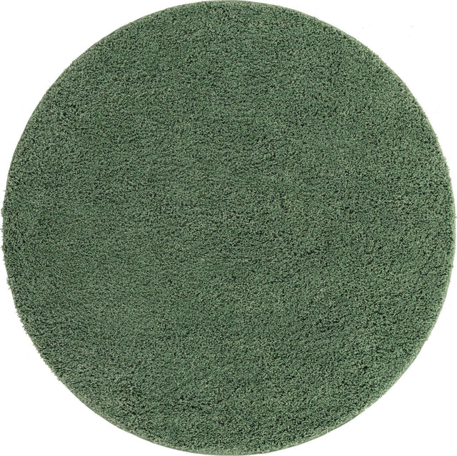 Green 4' x 4' Everyday Shag Round Area Rug Thick Soft Touch Fluffy & Plush Shaggy Pile 100% Polypropylene With Cotton Backing Durable Carpet for Sale at Rug Engine