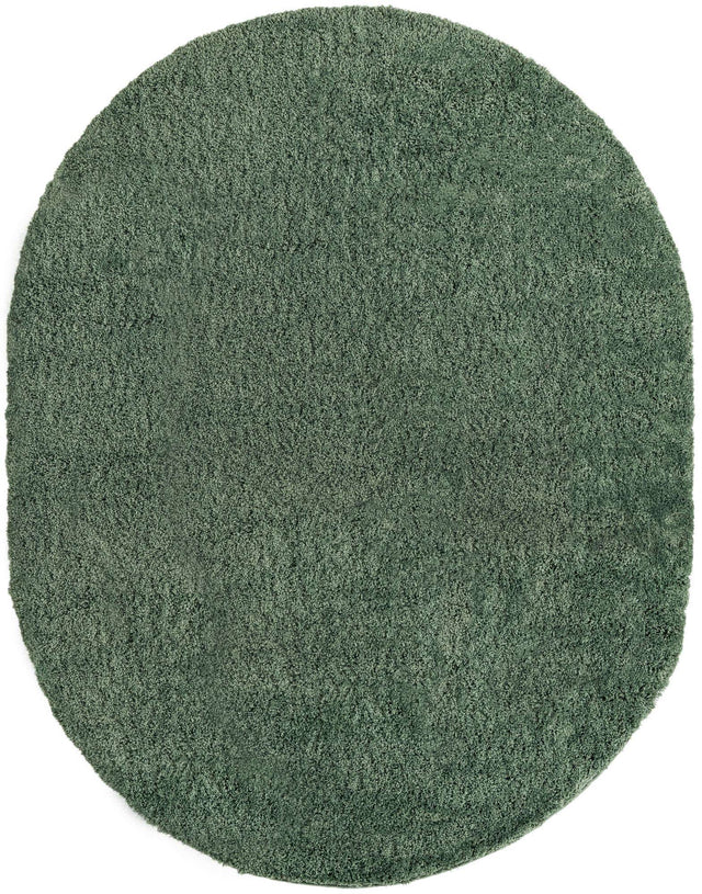Green 8' x 10' Everyday Shag Oval Area Rug Thick Soft Touch Fluffy & Plush Shaggy Pile 100% Polypropylene With Cotton Backing Durable Carpet for Sale at Rug Engine